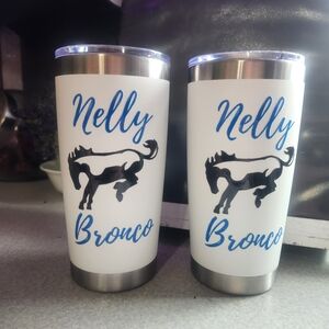 White and Blue Tumbler Set